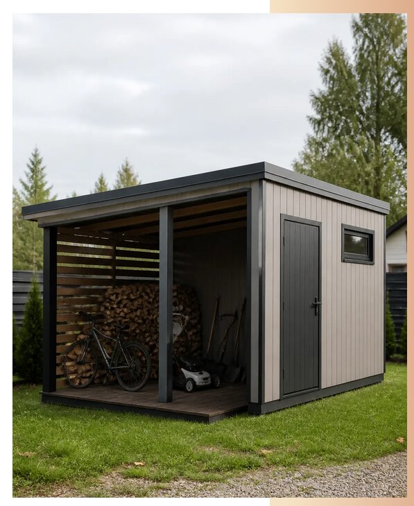 Изготовление хозблоков с навесом в Чебоксарах по цене от 123408 р. | БытовкаПрофи-Чбк